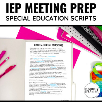 Preview of IEP Meeting Prep FREE - Special Education Cheat Sheet Scripts