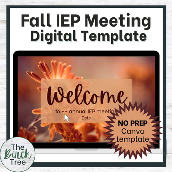 Preview of Special Education IEP Meeting Template Fall