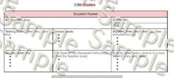 Preview of IEP Organizer & Summary Snapshots 