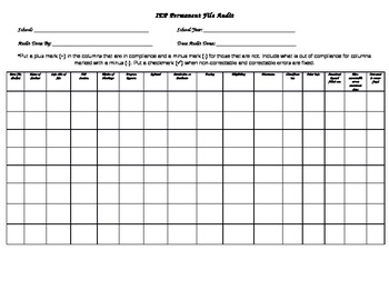 Preview of IEP Permanent File Audit Form With Guidance on How to Correct Errors