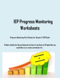IEP Progress Monitoring  Worksheets