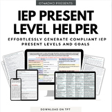 IEP Present Level Creator PLEP PLAAFP and Executive Functi