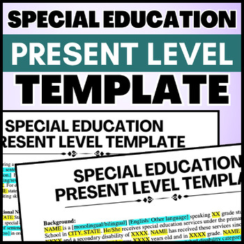 Preview of IEP Present Level Template | PLAAFP | Special Education Paperwork Time Saver