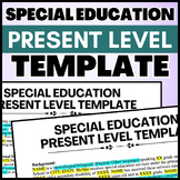 IEP Present Level Template | PLAAFP | Special Education Pa