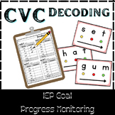 Reading CVC Words Progress Monitoring Assessment for IEP Goals