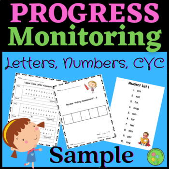Preview of IEP Progress Monitoring Sheets for Kindergarten SAMPLE