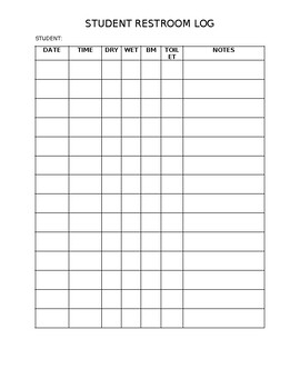 IEP Progress Tracker: A Comprehensive Restroom Log for Student Success