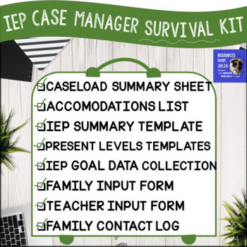 Preview of IEP SPED Teacher Survival Kit Present Levels Templates Input Forms Contact Log