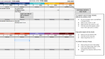 Preview of IEP Scheduling List Year-at -a -Glance