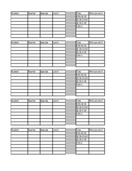 Preview of IEP Scheduling Planning Tool