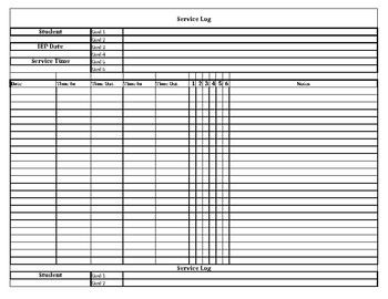 Preview of IEP Service Log