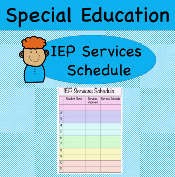 Preview of IEP Services Schedule