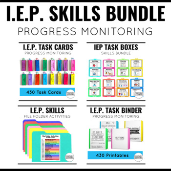 Preview of IEP Skills Bundle for Progress Monitoring | Low Prep Tasks | Special Ed