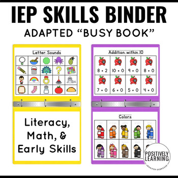 Preview of IEP Skills Busy Binder | Adapted Book for Independent Work Binder Special Ed