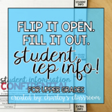IEP Student Info | Flip Book (Upper Grades) | Special Educ