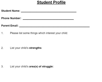 Preview of IEP Student Profile Information