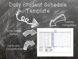Special Education Student Schedule Template