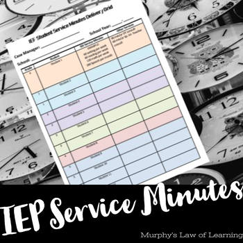 Preview of IEP Student Service Level Grid TEMPLATE