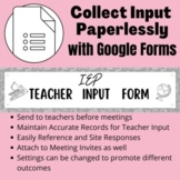 IEP Teacher Input Google Form