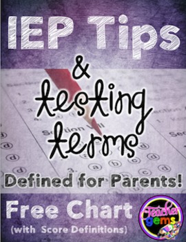 Preview of IEP Tips and Testing Terms Defined - Free Chart