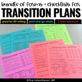 IEP Transition Plan Forms and Checklists for IEP Teams | P