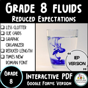 Preview of IEP Empower - Grade 8 Ontario Science - Fluids Student Workbook