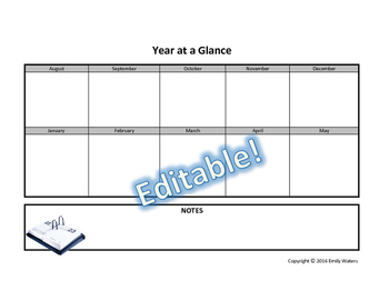 Preview of IEP YEAR at a Glance {Simple and Editable!}