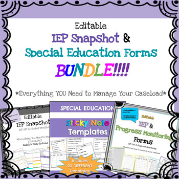 Preview of Everything Special Education - IEP at-a-Glance & Special Education Forms BUNDLE!