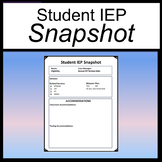 IEP at a Glance Template for Sped Teacher [IEP Snapshot]