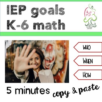 Preview of IEP goals math Kindergarten | First | Second | Third | Fourth | Fifth | Sixth #