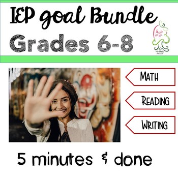 Preview of IEP goals middle grades ELA &  Math  SMART goal bank objectives #