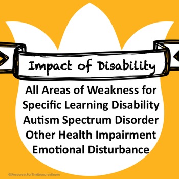 Preview of IEP inserts: Impact of Disability
