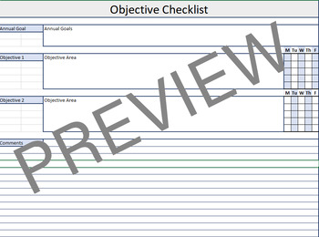 Preview of IEP objective observation and checklist