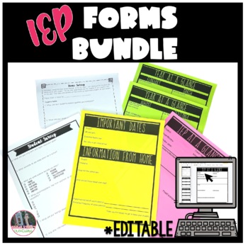 Preview of IEP Special Education Organization Forms, Parent & Student Input Forms Bundle