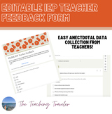 IEP teacher feedback form