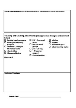 IEP template- A document for teachers and schools by Mr K's Teaching ...