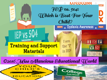 Preview of Professional Development: IEP vs. 504 Plan Training and Support Material
