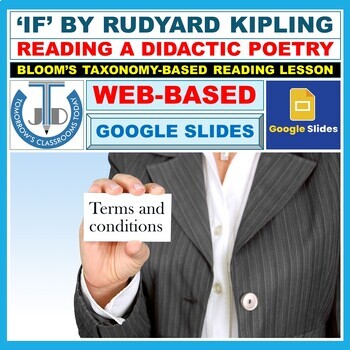 Preview of IF- BY RUDYARD KIPLING - READING A DIDACTIC POEM - GOOGLE SLIDES