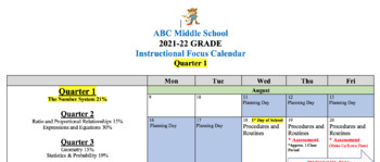 Preview of IFC Instructional Focus Calendar for Quarter Unit Plan