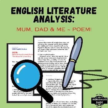Preview of IGCSE English Literature Sample Answer "Mum, Dad and Me” ~ Analysis of POEM!