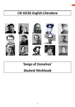 Preview of IGCSE Literature poetry study pack for 'Songs of Ourselves' anthology