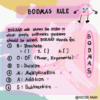Preview of IGCSE MATH-BODMAS Rule_Note