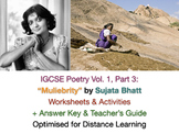 IGCSE Poetry: "Muliebrity" by Sujata Bhatt (Worksheets + Exam Prep + ANSWERS)