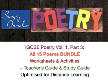 Preview of IGCSE Poetry 2020-2022 Vol 1 Part 3 TEACH + EXAM PREP Bundle ALL POEMS + ANSWERS