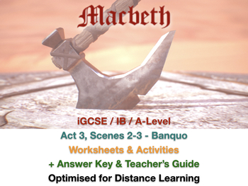 Preview of IGCSE Shakespeare: Macbeth - Act 3, Scenes 2-3 - Worksheet + Activity + ANSWERS