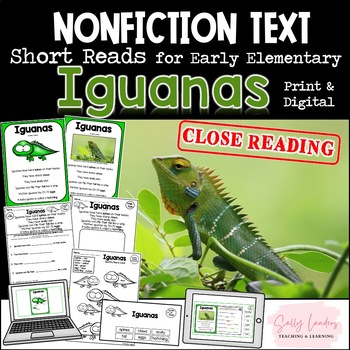 Preview of IGUANAS Nonfiction CLOSE READING Print & Digital Pack