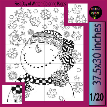 Preview of II-Fun Winter Activity| Snowman Collaborative Classroom Door Decoration Poster