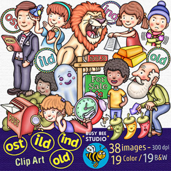 Preview of ILD, IND, OLD, OST Clip Art Set