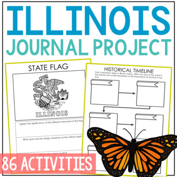 Preview of ILLINOIS State History Research Project | Social Studies Activity Worksheets