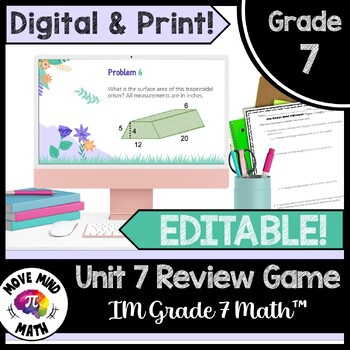 Preview of IM Grade 7 Math™ Unit 7 Review Game | Angles, Triangles, Prisms 7th Grade